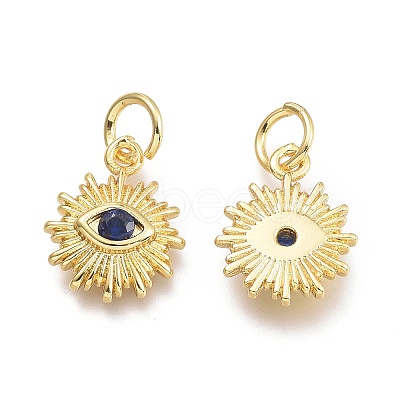 Brass Micro Pave Cubic Zirconia Pendants KK-P187-16D-G-1