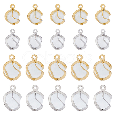 32Pcs 4 Style Cat Eye Pendants STAS-FH0002-01-1