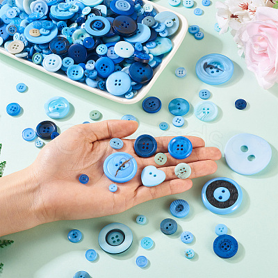 Flat Round Resin Buttons BUTT-TAC0017-01B-1