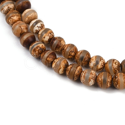 Natural Tibetan Style dZi Beads Strands G-P229-A-07J-6mm-1