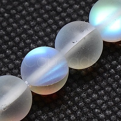 Synthetical Moonstone Beads Strands G-G585-6mm-02-1