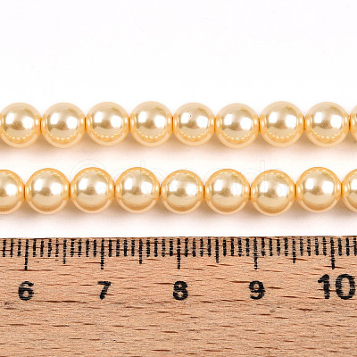 Baking Paint Pearlized Glass Pearl Bead Strands HY-N002-6mm-A09-1