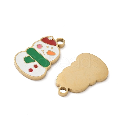 Christmas 304 Stainless Steel Enamel Pendants STAS-Z093-08V-G-1
