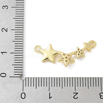 Brass Micro Pave Clear Cubic Zirconia Connector Charms KK-K298-27G-1
