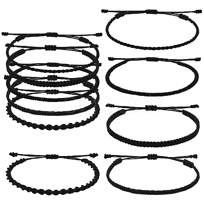 5Pcs 5 Style Nylon Thread Woven Braided Bracelets Set BJEW-SW00050-1