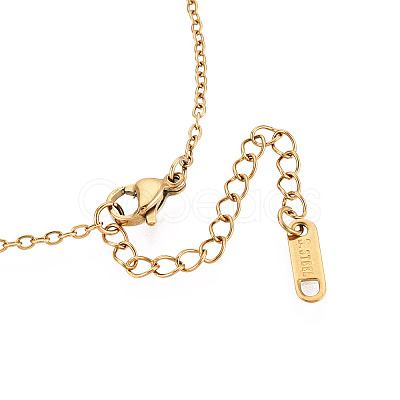 304 Stainless Steel Pendant Necklaces NJEW-T018-58G-1