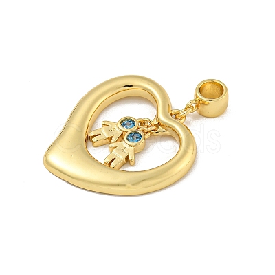 Brass Micro Pave Cubic Zirconia Pendants KK-N254-120C-G-1