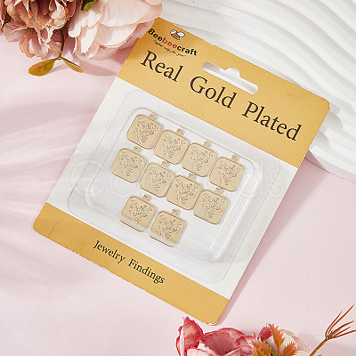 10Pcs Brass Pendants KK-BBC0023-76-1