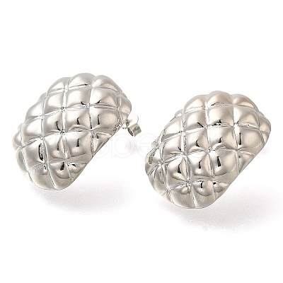 Rack Plating Rectangle Brass Stud Earrings EJEW-I310-06P-1