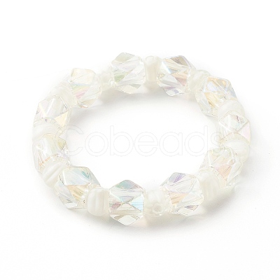 Faceted Transparent Acrylic Beaded Stretch Bracelets Sets for Kids BJEW-JB06220-1