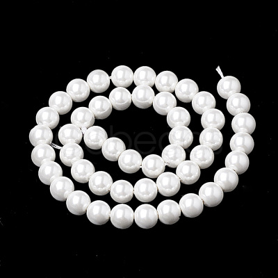 Glass Pearl Beads Strands BSHE-S301-8mm-04-1-1