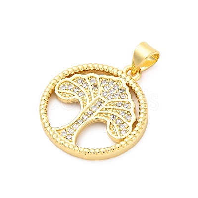 Brass Micro Pave Cubic Zirconia Pendants KK-D325-52G-1