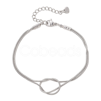 304 Stainless Steel Snake Chain Bracelets for Women BJEW-JB13359-1