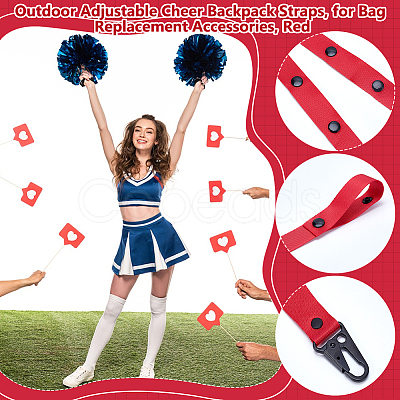 3Pcs Polyester & Plastic Cheer Pom Holder FIND-UN0010-42A-1