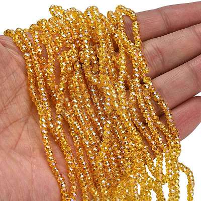 Electroplate Glass Beads Strands GL-CBAA615-02B-1