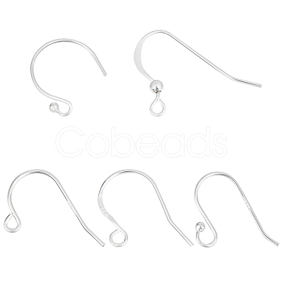 10 Pairs 5 Style 925 Sterling Silver Earring Hooks STER-BBC0006-08-1