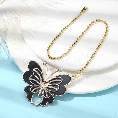 6Pcs 6 Style Butterfly Alloy Rhinestone Ceiling Fan Pull Chain Extenders FIND-JF00115-1