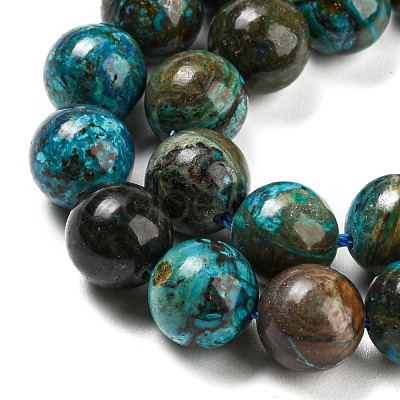 Natural Chrysocolla Beads Strands G-P503-8MM-05-1