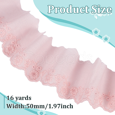 16 Yards Cotton Embroidery Flower Lace Ribbons OCOR-ME0001-21A-1