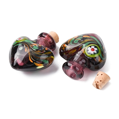 Handmade Lampwork Perfume Bottle Pendants LAMP-H072-02-1