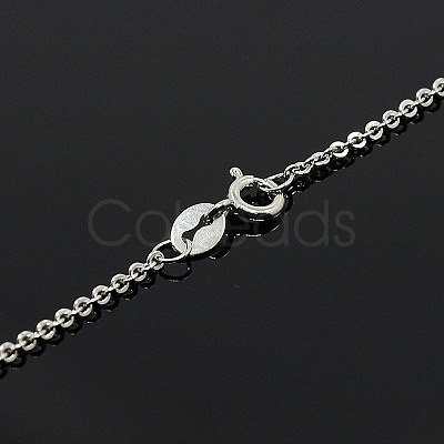 Anti-Tarnish Rhodium Plated 925 Sterling Silver Necklaces STER-M034-33B-1