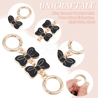2Pcs Alloy Enamel Bowknot Link Purse Strap Extenders FIND-UN0003-18B-1