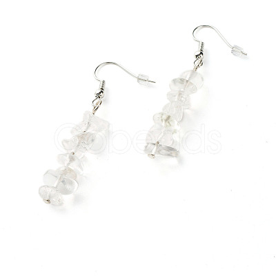 Natural Quartz Crystal Chip Beads Dangle Earrings EJEW-JE04649-06-1
