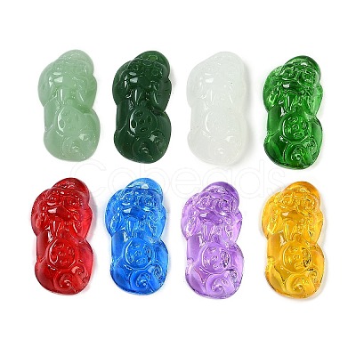 Spray Painted Imitation Jade Glass Beads GLAA-Z007-01-1