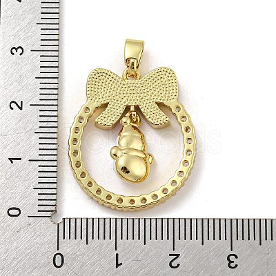 Christmas Brass Micro Pave Cubic Zirconia Pendants KK-H468-01F-01G-1