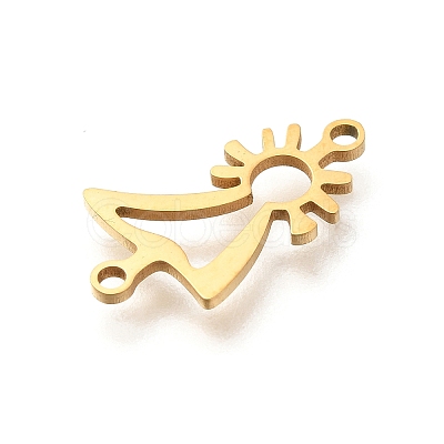 201 Stainless Steel Laser Cut Connector Charms LS-STAS-R132-11G-1