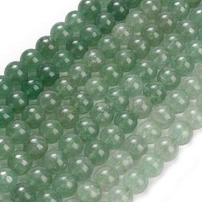Natural Green Strawberry Quartz Beads Strands G-C293-A02-8mm-1