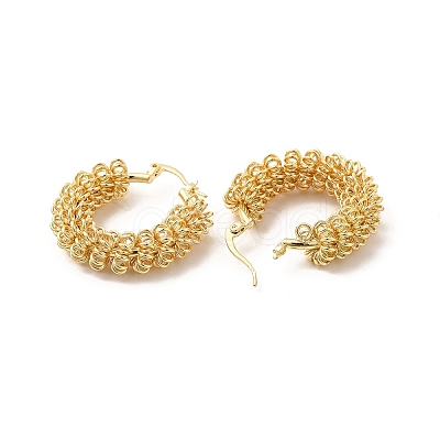 Brass Wire Mass Hoop Earrings for Women EJEW-G337-01G-1