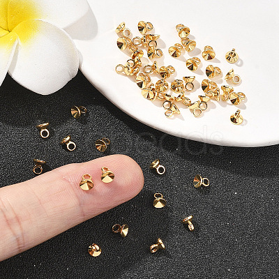 SHEGRACE Brass Bead Cap Bails XGRQ1U928-376G-1