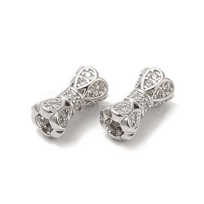 Brass Micro Pave Cubic Zirconia Beads KK-B074-49P-1