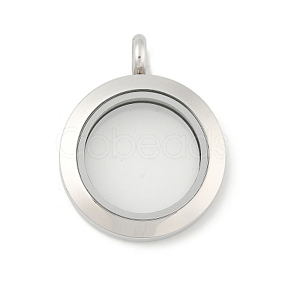 304 Stainless Steel Floating Locket Pendants X-STAS-E443-41P-03-1