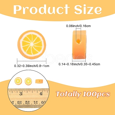100Pcs Handmade Polymer Clay Beads CLAY-YW0002-52C-1