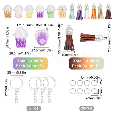 SUNNYCLUE Imitation Milk Tea Keychain Making Kit DIY-SC0020-69-1