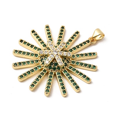 Brass Micro Pave Cubic Zirconia Pendants KK-H267-050G-1