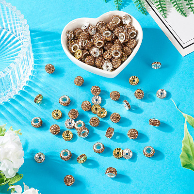 Handmade Polymer Clay Rhinestone Pave Disco Beads RB-TA0001-20B-1
