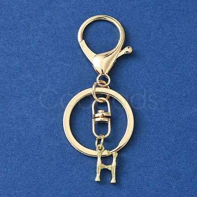 Alloy Initial Letter Charm Keychains KEYC-YW00006-08-1