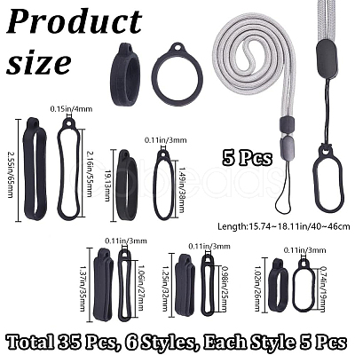 DIY Electronic Stylus & Lighter Silicone Oval Holder Neck Lanyard Making Kit FIND-CP0002-38-1