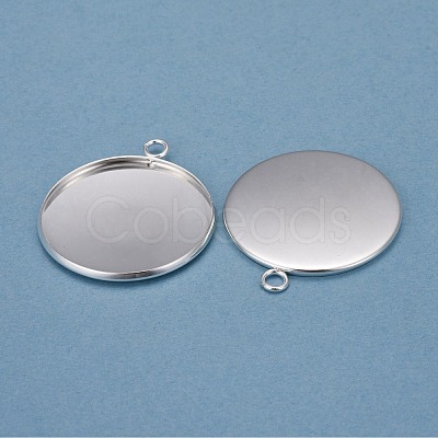 304 Stainless Steel Pendant Cabochon Settings STAS-F191-14S-I-1