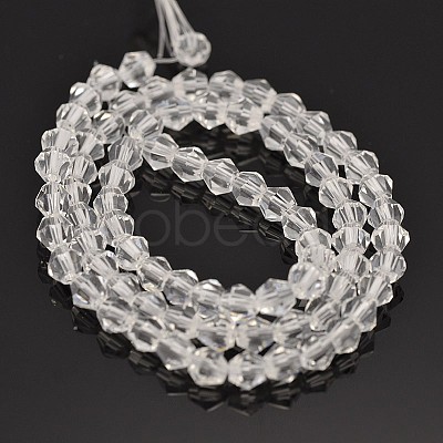 Faceted Bicone Glass Beads Strands X-EGLA-P016-4mm-01-1