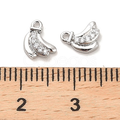 Brass Micro Pave Clear Cubic Zirconia Charms KK-C054-12P-1