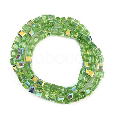 Electroplate Transparent Glass Beads Strands EGLA-B011-07A-AB02-1