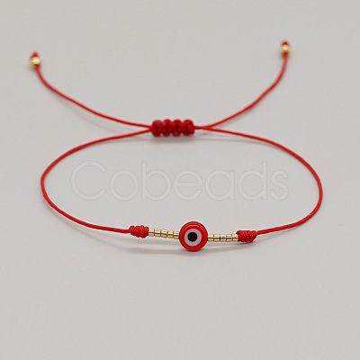 Vintage Evil Eye Miyuki Gold Beaded Braided Bracelets with Brass Beads for Women TE3709-1-1