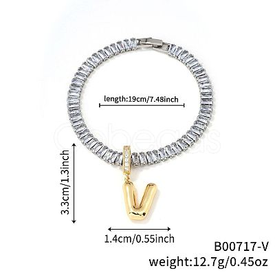 Fashionable Brass Charm Bracelets LI7211-22-1
