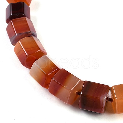 Natural Red Agate Hexagon Prism Graduated Beaded Necklaces for Women Men NJEW-K388-03O-1