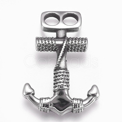 304 Stainless Steel Hook Clasps STAS-O101-51AS-1