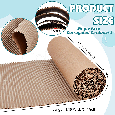 Single Face Corrugated Cardboard Roll for Packing DIY-WH0671-194A-03-1
